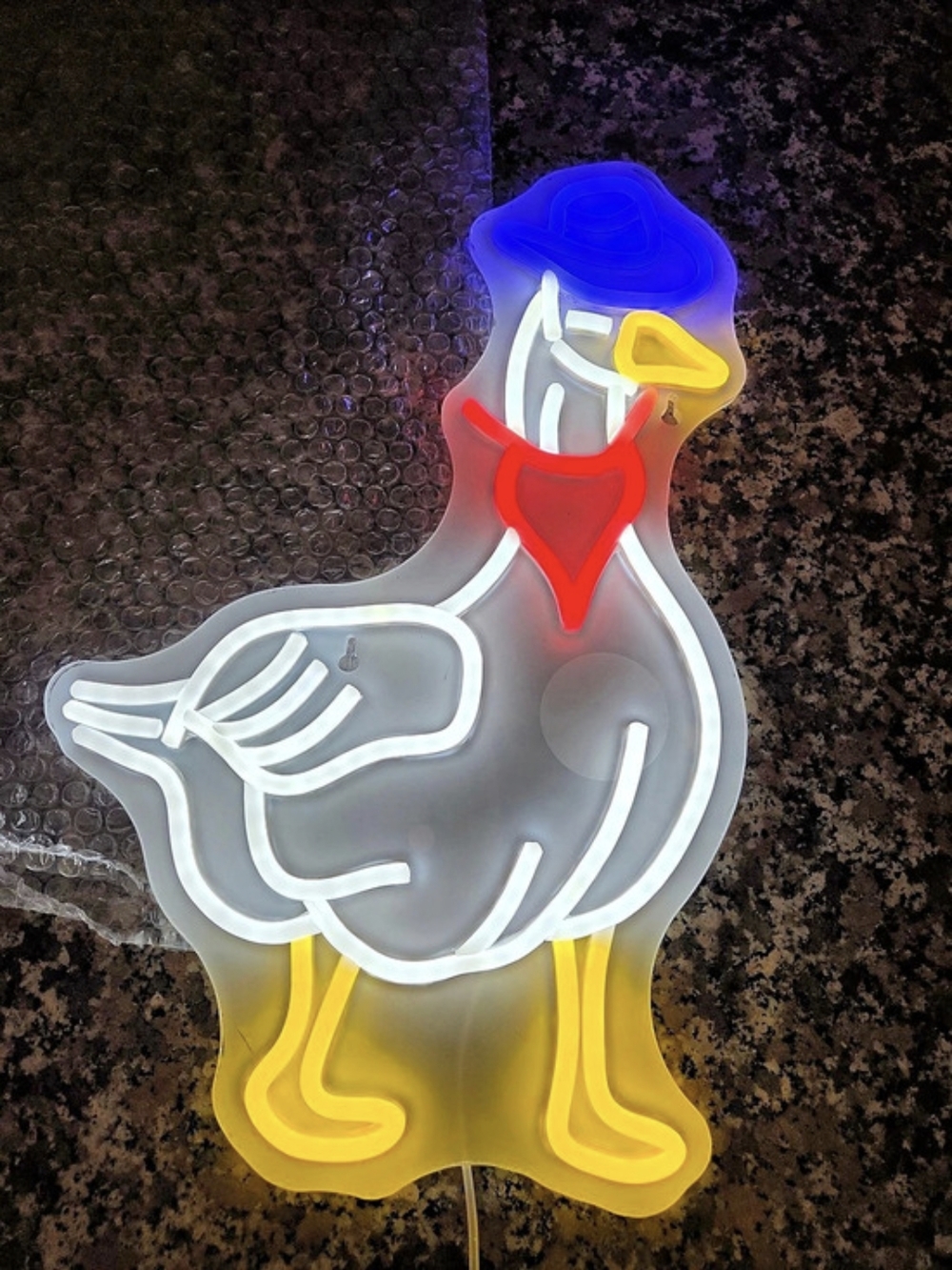 16"x10" Cowboy Hat Goose Gift LED Neon Sign with Dimmer USB Powered Light Lamp